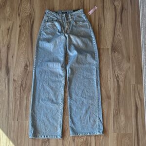 NWT Wild Fable Gold Shine Light Blue Wide Leg High Rise Jeans 🌲